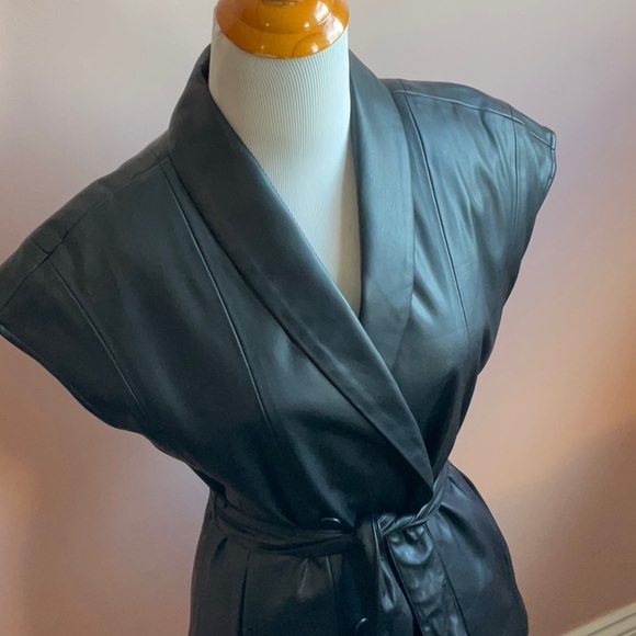 Jason Wu Double Breasted Faux Leather Vest - Picture 2 of 7